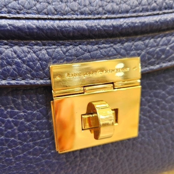 Kate Spade Tallulah Everett Way Leather Shoulder Handbag, Indigo Blue Womens OS - Picture 7 of 10